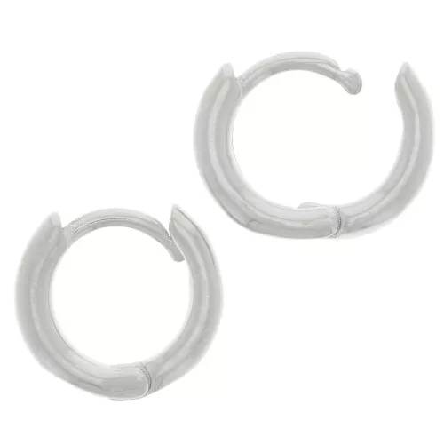 Pendientes redondas de 12 mm para decorar - Chapa de plata fina envejecida x2