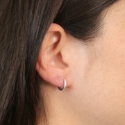 Pendientes redondas de 12 mm para decorar - Chapa de plata fina envejecida x2