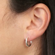 Pendientes redondas de 16 mm para decorar - Chapa de plata esterlina envejecida x2