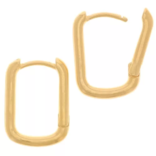 Ganchos Formas ovaladas de 16x12 mm para decorar - Dorado con oro fino x2