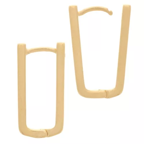 Ganchos rectangulares 21x11 mm para decorar - Dorado con oro fino x2
