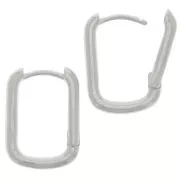 Ganchos ovaladas de 16x12 mm para decorar - Chapa de plata fina envejecida x2