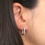 Ganchos ovaladas de 16x12 mm para decorar - Chapa de plata fina envejecida x2