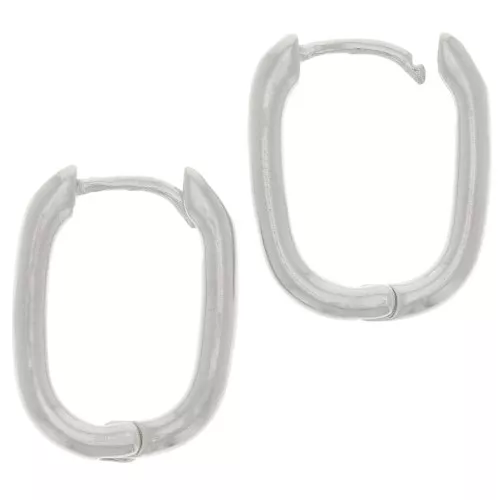 Ganchos ovaladas de 18x14 mm para decorar - Chapa de plata fina envejecida x2