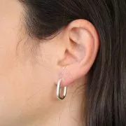 Ganchos ovaladas de 18x14 mm para decorar - Chapa de plata fina envejecida x2