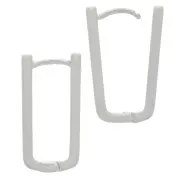 Ganchos rectangulares 21x11 mm para decorar - Chapa de plata fina envejecida x2