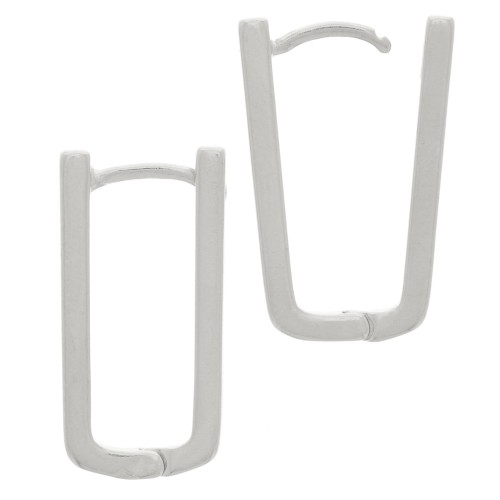 Ganchos rectangulares 21x11 mm para decorar - Chapa de plata fina envejecida x2