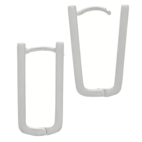 Ganchos rectangulares 21x11 mm para decorar - Chapa de plata fina envejecida x2