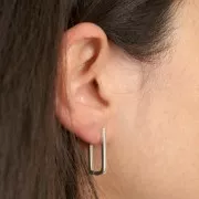 Ganchos rectangulares 21x11 mm para decorar - Chapa de plata fina envejecida x2