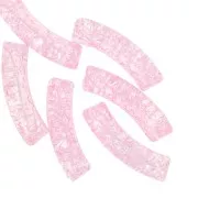 Rosa claro - Perlas acrílicas transparentes en tubo curvado 32x8 mm efecto craquelado - Rosa claro x6 Perlas acrílicas transparentes en tubo curvado 32x8 mm efecto craquelado - Rosa claro x6