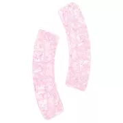 Perlas acrílicas transparentes en tubo curvado 32x8 mm efecto craquelado - Rosa claro x6