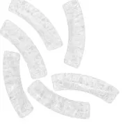 Tubo de cuentas curvas 32x8mm acrílico transparente efecto craquelado - Transparente x6