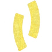 Tubo acrílico transparente 32x8 mm efecto craquelado - Amarillo x6