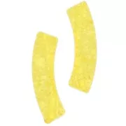 Tubo acrílico transparente 32x8 mm perlas curvas con efecto craquelado - Amarillo x6