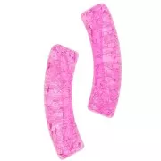 Tubo acrílico transparente 32x8 mm efecto craquelado - Fucsia x6