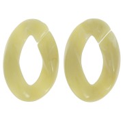 Eslabón acrílico trenzado oval 29,5x20 mm - Cal jaspeada - Blanco x1