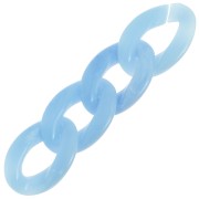 Eslabón acrílico trenzado oval 29,5x20 mm - Azul cielo jaspeado - Blanco x1