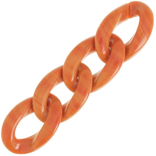 Eslabón acrílico trenzado oval 29,5x20 mm - Terracota jaspeado x1