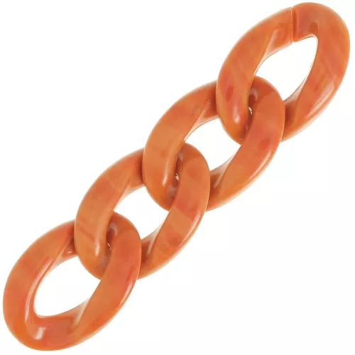 Eslabón acrílico trenzado oval 29,5x20 mm - Terracota jaspeado x1