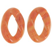 Eslabón acrílico trenzado oval 29,5x20 mm - Terracota jaspeado x1