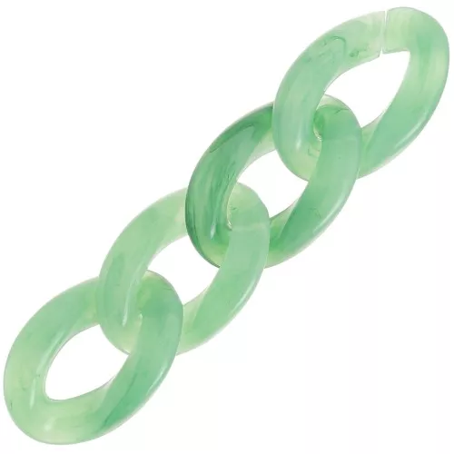 Eslabón acrílico trenzado ovalado 29,5x20 mm - Mármol verde x1