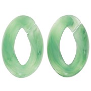 Eslabón acrílico trenzado ovalado 29,5x20 mm - Mármol verde x1