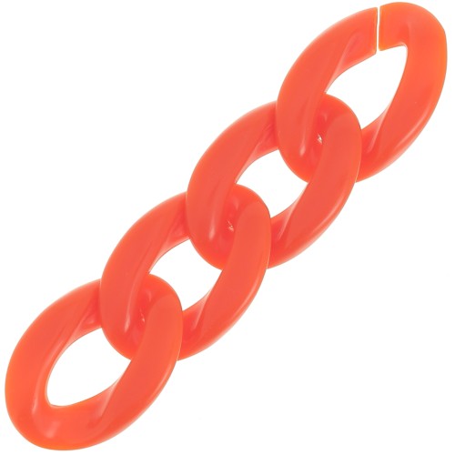 Eslabón acrílico trenzado oval 29,5x20 mm - Naranja x1
