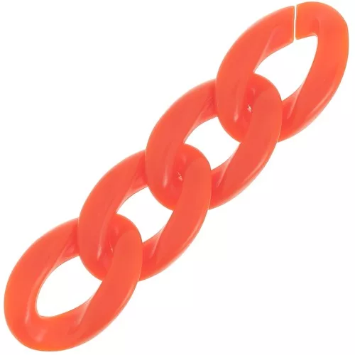 Eslabón acrílico trenzado oval 29,5x20 mm - Naranja x1