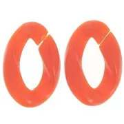 Eslabón acrílico trenzado oval 29,5x20 mm - Naranja x1