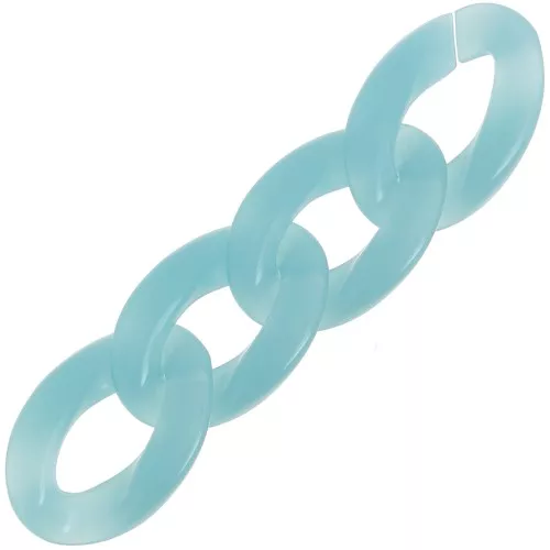 Eslabón acrílico trenzado oval 29,5x20 mm - Azul laguna x1