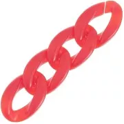 Eslabón acrílico trenzado oval 29,5x20 mm - Rojo x1