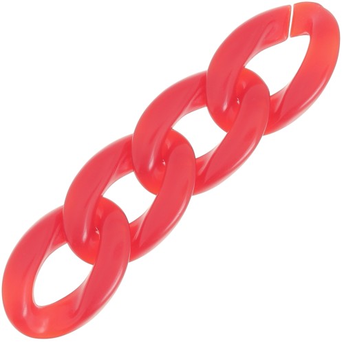 Eslabón acrílico trenzado oval 29,5x20 mm - Rojo x1