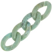 Eslabón acrílico trenzado oval 29,5x20 mm - Verde grisáceo - Negro jaspeado x1