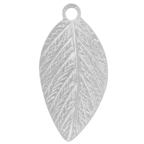 Charms hoja 15x7,5 mm - Plateado fino x10