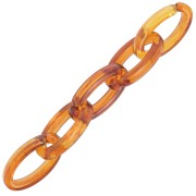 Eslabón acrílico transparente ovalado 35x19 mm - Dark Amber Marble x1