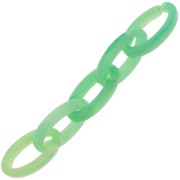 Eslabón oval de acrílico transparente 35x19 mm - Verde claro jaspeado - Verde oscuro