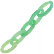 Eslabón oval de acrílico transparente 35x19 mm - Verde claro jaspeado - Verde oscuro