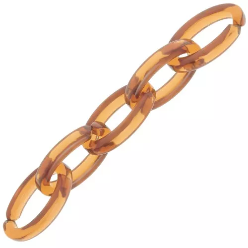 Eslabón acrílico transparente ovalado 35x19 mm - Cognac x1
