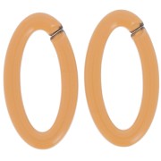 Eslabón acrílico transparente ovalado 35x19 mm - Cognac x1