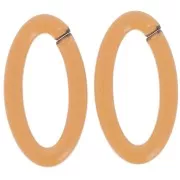 Eslabón acrílico transparente ovalado 35x19 mm - Cognac x1