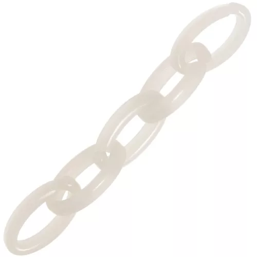 Eslabón acrílico transparente ovalado 35x19 mm - Crudo x1