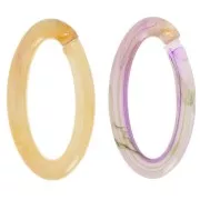 Eslabón oval de acrílico transparente 35x19 mm - Violeta jaspeado - Verde - Marrón