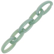 Eslabón acrílico oval 35x19 mm - Mármol verde agua x1