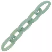 Eslabón acrílico oval 35x19 mm - Mármol verde agua x1