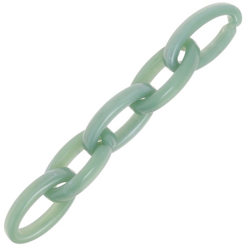 Eslabón acrílico oval 35x19 mm - Mármol verde agua x1