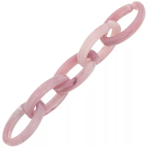 Eslabón acrílico oval 35x19 mm - Mármol frambuesa x1