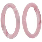 Eslabón acrílico oval 35x19 mm - Mármol frambuesa x1