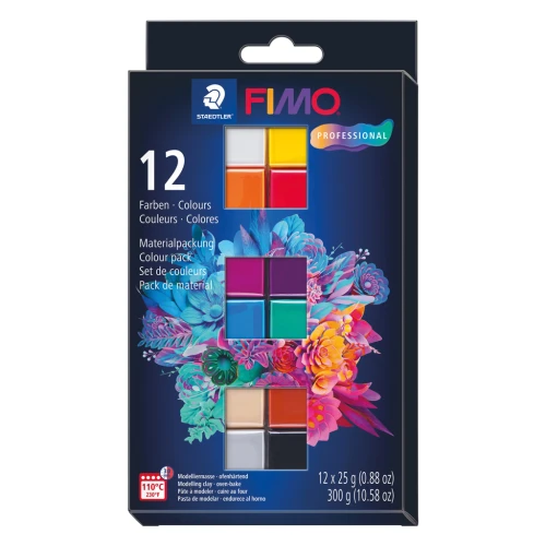 Surtido de 12 colores de pasta Fimo Professional - Basic