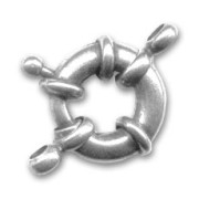 Cierre de reasa timón (con anillas) 15 mm plateado antiguo