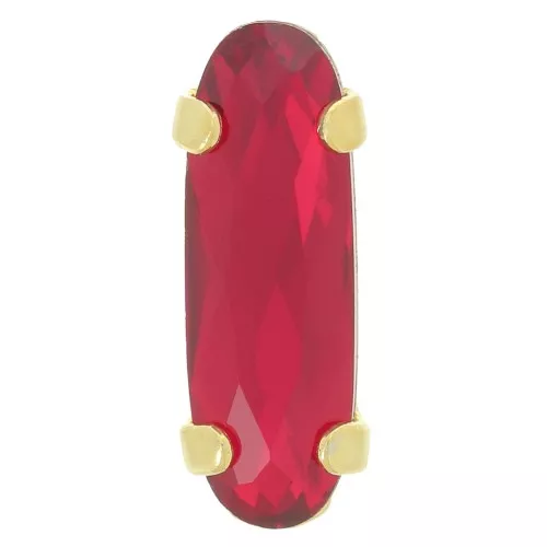 Aurora Juego de Cristales A4161 Oval Clásico Largo 15x5 mm - Oro - Rubí x1